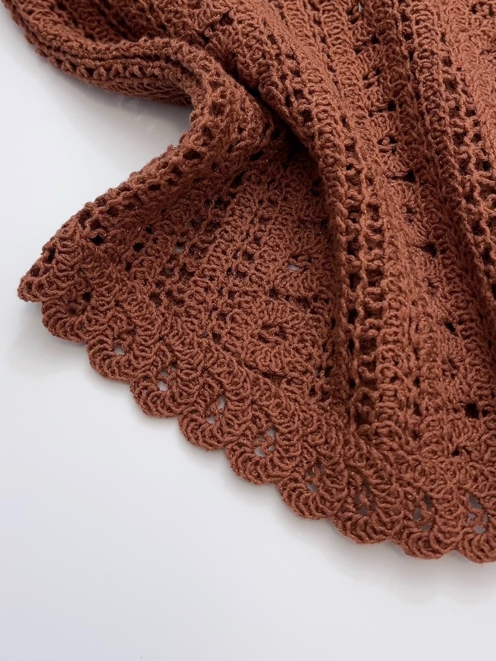Sezane PALMINA BLOUSE Crochet Button-Front Knit Tank Top, L - Picture 7 of 7